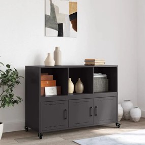 Credenza nera 100,5x39x72 cm in acciaio laminato a freddo