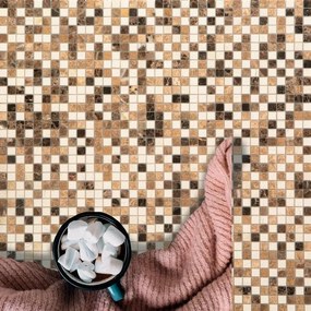 Mosaico pietra beige, 10 pezzi