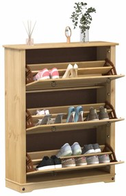 Scarpiera Corona 99x32x124,5 Cm İn Legno Massello Di Pino /