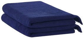 Set di 2 asciugamani cotone blu marino ATIU Beliani