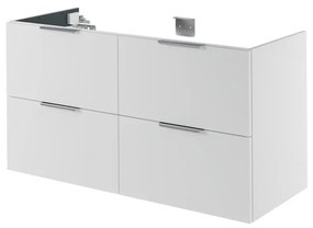 Mobile da bagno sotto lavabo Neo bianco laccato L 120 x H 64 x P 48 cm 4 cassetti, lavabo non incluso