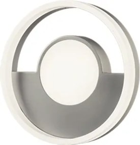 Plafoniera in metallo Argento con diffusore perimetrale D30 cm Led ELISA