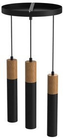 Lampadario su filo CASSA 3xGU10/60W/230V nero tondo