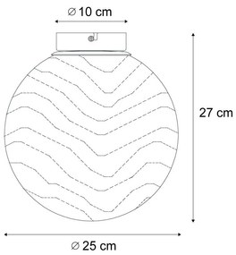 Lampada da soffitto di design in ottone con vetro bianco sfumato - Pillon