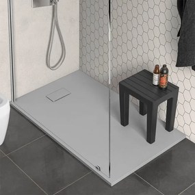 Piatto doccia filo pavimento 80x140 serie Agorà grigio effetto pietra