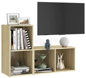 Mobili tv 2 pz rovere sonoma 72x35x36,5 cm in legno multistrato