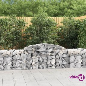 vidaXL Cesti Gabbioni ad Arco 2 pz 300x50x60/80 cm Ferro Zincato