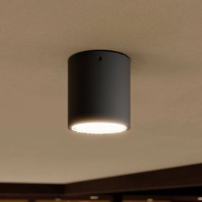 Lucande plafoniera LED Meret, rotonda, antracite, metallo MERET, Nero, Alluminio, Moderno, Plafoniere LED