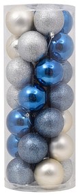 Palline decorative Blu e Argento per Albero di Natale Confezione 28 pz Viscio