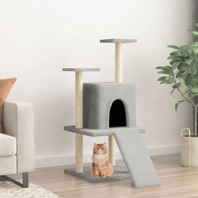 Albero per gatti con tiragraffi in sisal grigio chiaro 110 cm