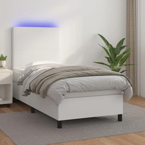 Giroletto Molle Con Materasso E Led Bianco 90x200 Cm Similpelle /