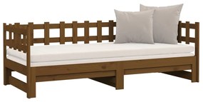 Dormeuse Estraibile Miele 2x(90x190) cm Legno Massello di Pino