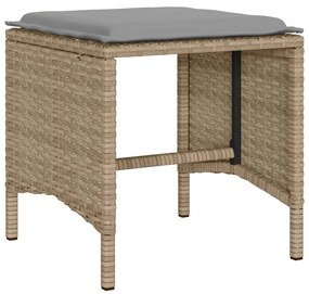 Set divano da giardino 6 pz con cuscini beige in polyrattan