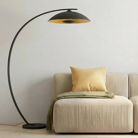 Lampada ad arco Emilienne Lindby, Nero, Soggiorno / Sala da pranzo, Metallo, Moderno, Lampada da terra