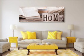 Stampa su tela – Lettere di legno con scritta Home