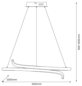 Lampadario LED a sospensione con filo LORENZO LED/35W/230V nero