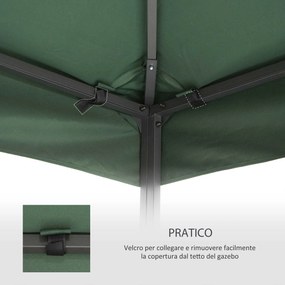 Tetto di Ricambio per Gazebo da Giardino Doppio Tetto 3x3m...