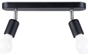 Plafoniera nera in metallo ø 6 cm Brando – Sollux