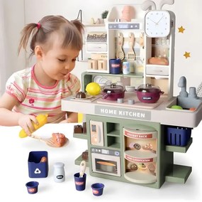 Cucina compatta per bambini con LED e generatore di vapore + 35 accessori