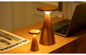 Lampada da tavolo LED colore naturale scuro con paralume in legno (altezza totale 14 cm) Sylva – Gingko