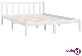 vidaXL Giroletto Bianco in Legno Massello di Pino 160x200 cm