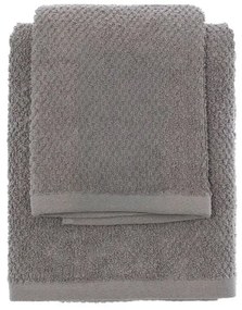 Set asciugamani bagno grigio per viso e ospite in cotone puro Spring