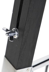 Lampada da terra treppiede nera con paralume 45 cm in lino bianco