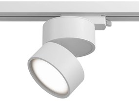 Faretto Per Binario Tondo Orientabile Onda In Metallo 12W Bianco 1 Luce Calda