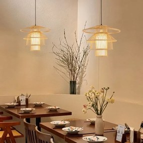 Immax 08255L - Lampadario a sospensione con filo PINCHOS 1xE27/40W/230V diametro 50 cm bambù