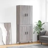 Credenza Grigio Sonoma 69,5x34x180 cm in Legno Multistrato 3195793