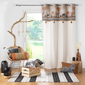 Tenda marrone e di colore naturale in cotone 140x240 cm Kenya Lodge – douceur d'intérieur