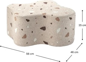 Pouf per bambini marrone chiaro con rivestimento in bouclé e ciniglia Terrazzo Cloud – Wigiwama