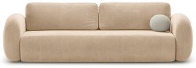 Divano beige allungabile/con contenitore con rivestimento in velluto 262 cm Tonale – Cosmopolitan Design