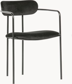Set di 2 sedie con braccioli impilabili in velluto Elvy