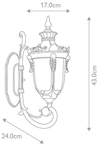 Elstead PH1-S-OB - Applique da esterno PHILADELPHIA 1xE27/60W/230V IP44