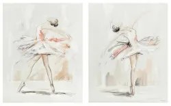 Quadro DKD Home Decor 80 x 3,7 x 100 cm Ballerina Classica Romantico (2 Unità)