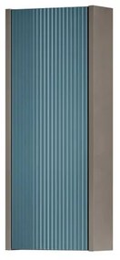 Pensile bagno Niwa laccato opaco grigio carbone con vetro blu pacifico, 1 anta apertura da sinistra P 17 x L 30 x H 78.5 cm