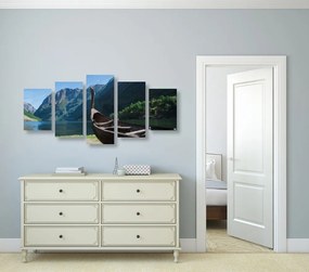 Quadri 5 pezzi – Nave vichinga di legno