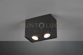 Biscuit cubo nero 2 spots orientabili l. 17,8 x 9,6cm h. 12,5cm att...