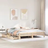 Letto senza Materasso 200x200 cm in Legno Massello di Pino 3309026