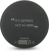 Bilancia da cucina digitale grigia tonda con scritta