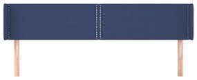 Testiera ad orecchio blu 163x16x78/88cm in tessuto
