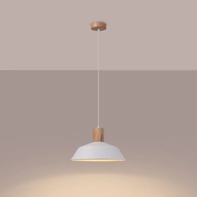 Sollux SL.1321 - Lampadario a sospensione con filo FANO 1xE27/15W/230V diametro 34 cm bianco