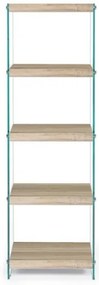 Libreria In Vetro E Legno 40x30x131 Cm 5 Ripiani Line Kenya Bizzotto Salvaspazio