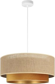 Lampadario a sospensione su cavo SARTA 1xE27/60W/230V Ø 45 cm rame/juta