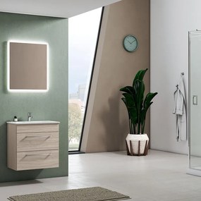 Mobile bagno sospeso con lavabo L 61 x H 61.5 x P 40 cm olmo rousseau 2 cassetti per vasca centrale Giò