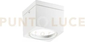 Plafoniera tower bianca quadrata 1 luce attacco gx53 ip54 9x9x7,2cm