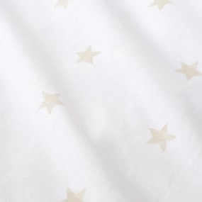 Lenzuolo con angoli per bambini bianco e beige in cotone per letto singolo 90x190 cm Mini Star &amp; Stripes – Bianca