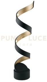Lume led helix spirale nero e oro 12w 740lm 3000k 14,5x14,5x66cm