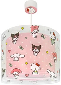 Dalber 41252 - Lampadario per bambini HELLO KITTY&FRIENDS 1xE27/15W/230V rosa